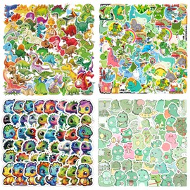 200PCS Dinosaur Stickers, Waterproof Cute Animal Vinyl Dino Scrapbook Sticker for Water Bottle, Laptop, Book, Skateboard, Tumbler, Kids Party Favor, Reward, Dino Party Supplies