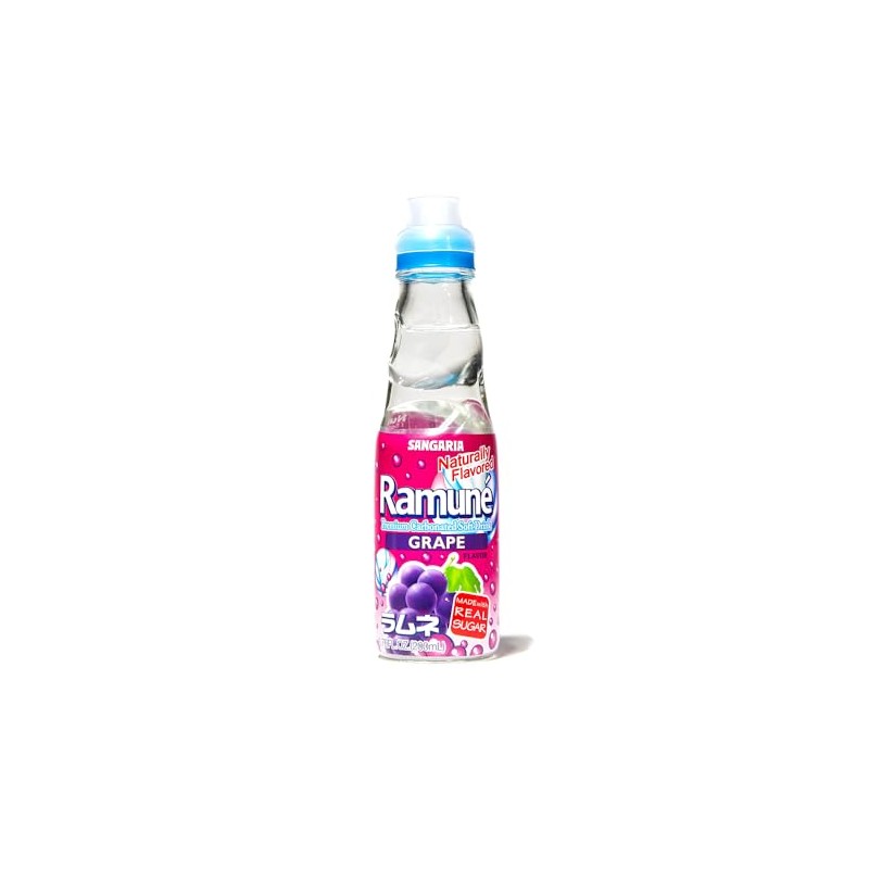 Ramune Grape Soda - 6.76 oz (12 Glass Bottles)