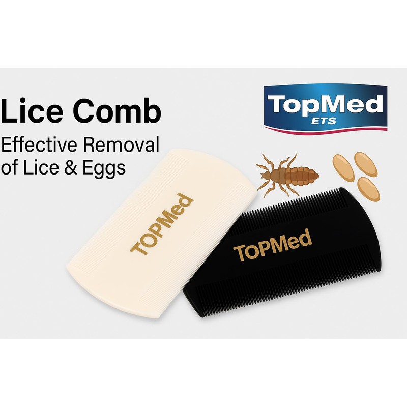 Top Med Black and White lice Comb for Ever