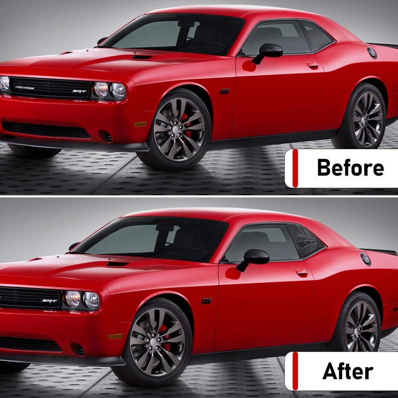 2 x Side Window Louvers for 2008-2024 Dodge Challenger, ABS