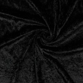 Hans-Textil-Shop Crushed Velvet Fabric Sold by the Metre - 1 Metre, Carnival, Fancy Dress, Clothing, Tablecloths, Cushions (Black)