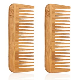 2 Pcs Wooden Comb Hair Comb Massage Comb Eco Friendly Zero Waste Bamboo Handmade Wood Hair Comb 6.6 ``/ 16.7cm for Women, Men and Girls