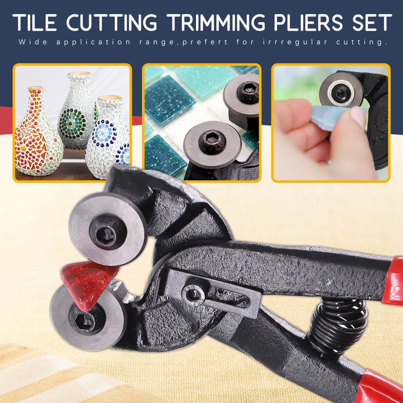 Hilitchi 12Pcs Heavy Duty Stained Glass Tools Mosaic Tools Wheeled