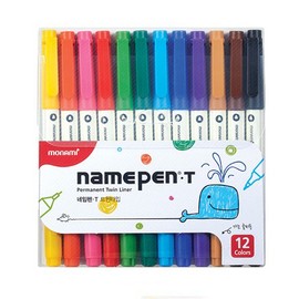 Monami [Monami] Name Pen T (TWIN) 12 Color Set - Twin Type