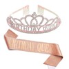 Yean Birthday Rhinestone Crowns and Tiaras Rose Gold Queen Crown