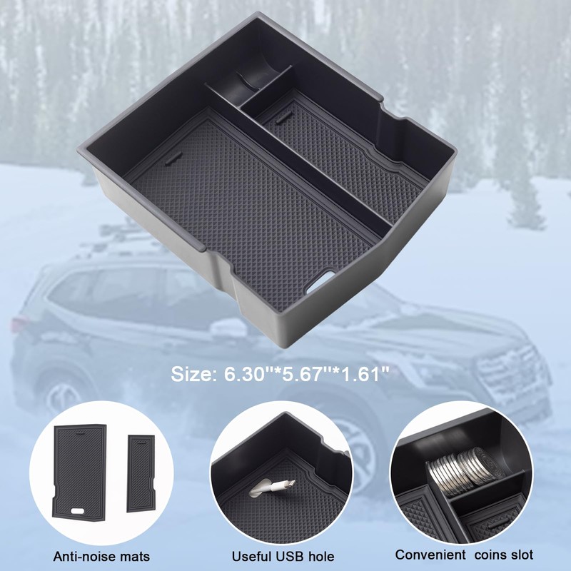 JKCOVER Upgraded Design Center Console Organizer Tray Compatible with Subaru