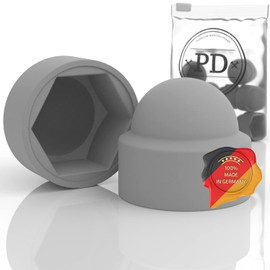 PD® Hexagonal protective caps M5 (wrench size 8) - cover caps for screws grey made of plastic - durable cover caps for nuts and screw head - screw cover grey - pack of 10