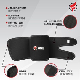 Fitru Arm Trimmers - Exercise Wraps for Arms - Sauna Compression Neoprene Sleeves - Workout Accessory for Women & Men - Thermal Non-Slip Bicep Spot Trimmer - 4 Sizes For Precise Fit