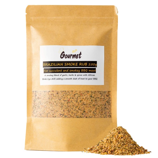 Go Gourmet Brazilian All Purpose Seasoning & BBQ Rub - Use as a Dry Rub or BBQ Marinade on Chicken and Prawns - Delicious Smooth & Spicy Brazilian Flavour - 250g Bulk Spice Pack