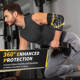 CAMBIVO 2 Pack Tennis Elbow Brace for Tendonitis and Tennis Elbow,Golfers Elbow, Arm Compression Sleeves for Women and Men, Bíceps Support Sleeve for Weightlifting, Basketball and Workout