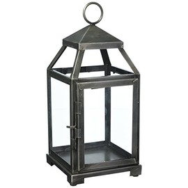 Home Locomotion 10014125 Rustic Silver Candle Lantern