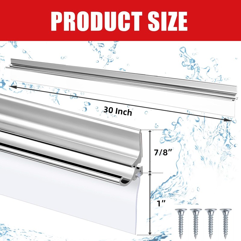 BSFRNF 30" Chrome Framed Shower Door Replacement Drip Rail with