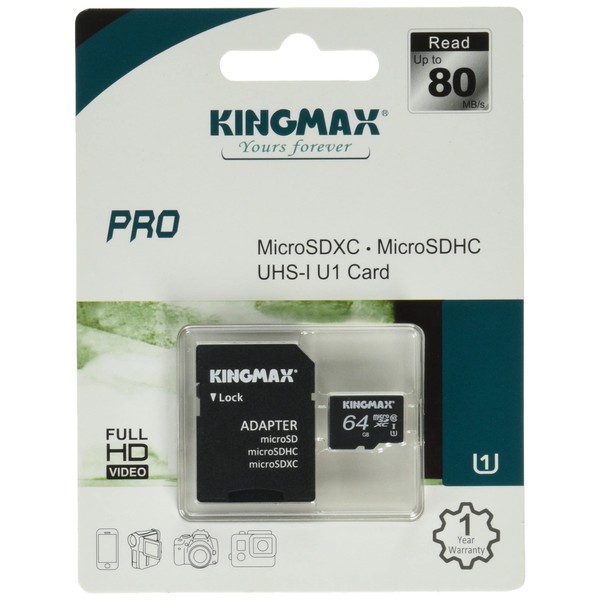 KINGMAX KM64GMC SDUHSP1A-1 Micro SDXC Card 64GB Class 10 UHS-I