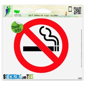 No Smoking Sign Car Sticker Indoor Outdoor 4" x 4"