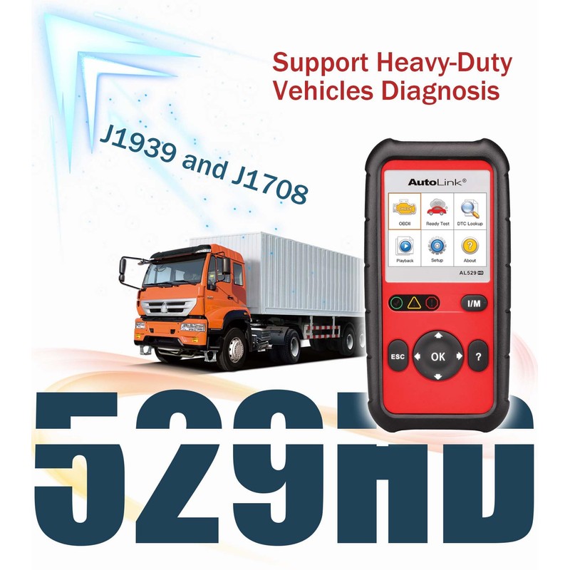Autel AutoLink AL529HD Read/Erase Heavy Duty Engine DTCs Deutsch 9-Pin