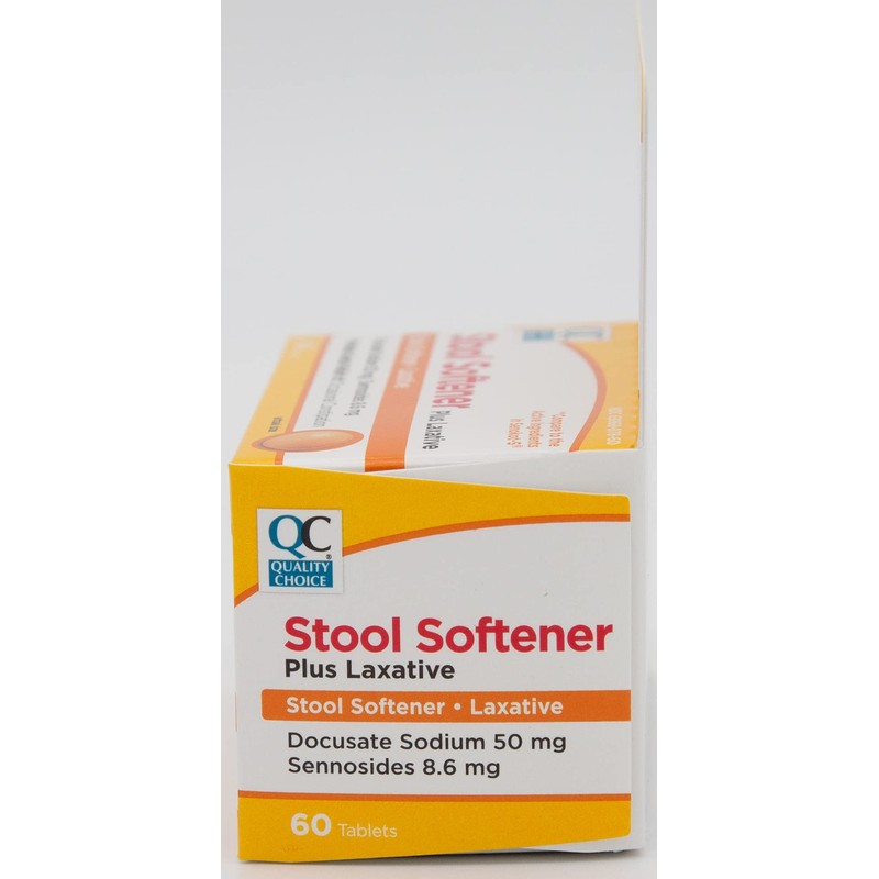 Quality Choice Stool Softener Plus Laxative, 60 Tablets (Pack of