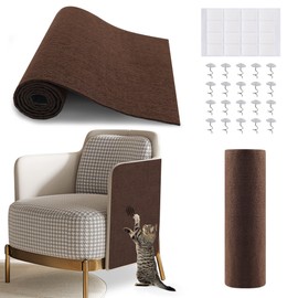 78.7x15.8Inch Cat Scratch Furniture Protector, Self-Adhesivet Scratch Mats Deterrent for Furniture, DIY Climbing Cat Scratcher Couch Protector from Cat Claws(Brown)
