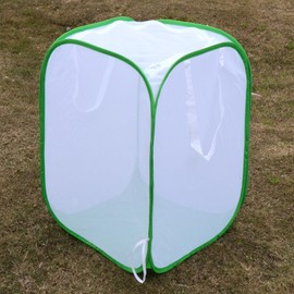 Collapsible Mesh Bird Cage for Song Bird, Bird Cage Seed Catcher White, Large Parakeet Cages, Pop-Up Design, 18 x 18 x 46 Inches