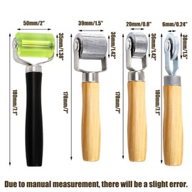 YOUEON 4 Pack Car Sound Deadening Roller Metal Insulation Tool, Sound Deadener Roller Set, Seam Roller, Bearings Equipped Wheel Roller for Car Sound Deadening Mat and Wallpaper Application