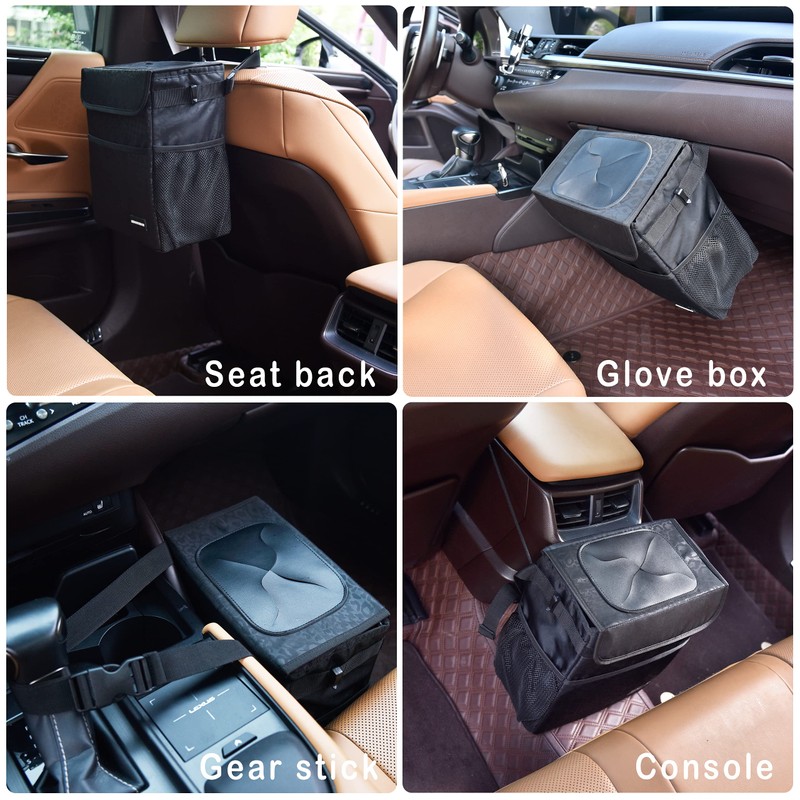 SIBOFUEGO Cute Car Trash Can with Lid – Multipurpose Collapsible
