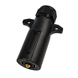 SMLBJUTE 7 Pin Trailer Plug, Heavy Duty 7Way RV Blade Replacement Connector Plug with Hidden Terminals for RV Boat Trailer (118mm Plug)