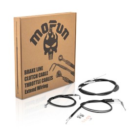 Mofun Clutch Cable & Front Brake Line Non-ABS & Throttle and Idle Cable Kit Compatible with Harley Sportster XL883/L/N XL1200C/L/N 2004-2013, Fit 16"-18" Handlebar, Black