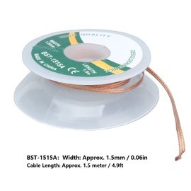 Desoldering Wire Alloy Copper Solder Wick Braid Solder Wick Remover Low Solder Sucker Tool (1.5mm (1515A))