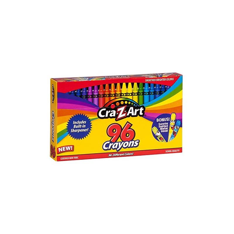 Cra-Z-Art Crayones de 96 quilates en caja abatible con sacapuntas