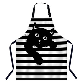 Xuwenz Funny Cat Kitchen Apron for Women Men, Unisex Adjustable Cooking Apron, Waterproof Apron for Home Kitchen, Restaurant, Coffee House