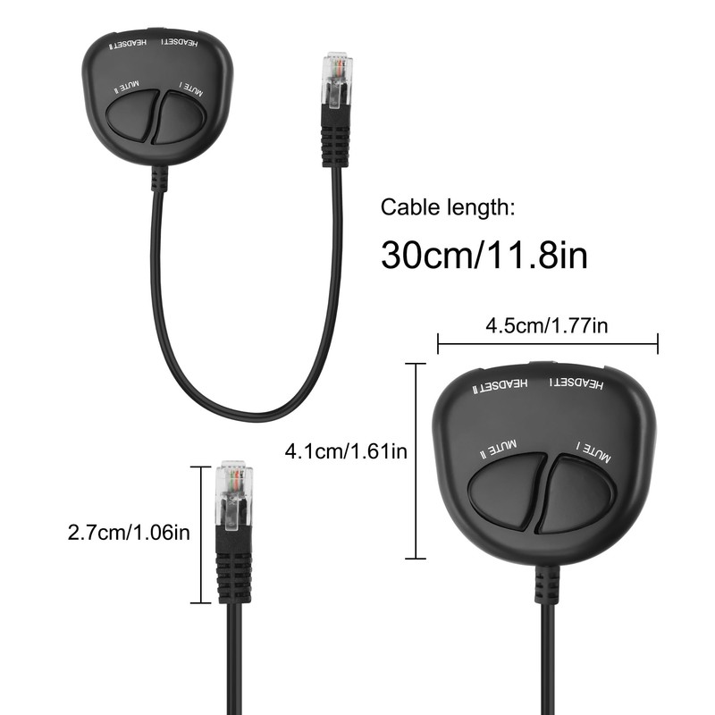 XMSJSIY RJ9 Telephone Training Adapter Headset Splitter 4P4C Telephone Line