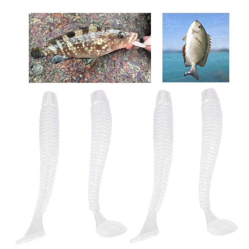 50 Pieces Fishing Bait Set, Plastic Soft T-Tail Bait, 9