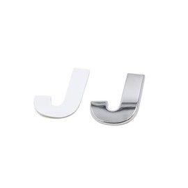 REPAIROCK Silver Tone Metal J Letter Shaped Alphabet Sticker Emblem Badge Decals for Car Auto Replacement Parts