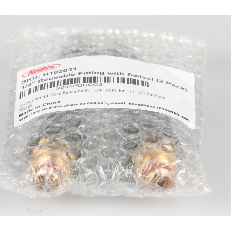 Keepro Pro Air Hose Reusable Fitting with Swivel 1/4" MNPT