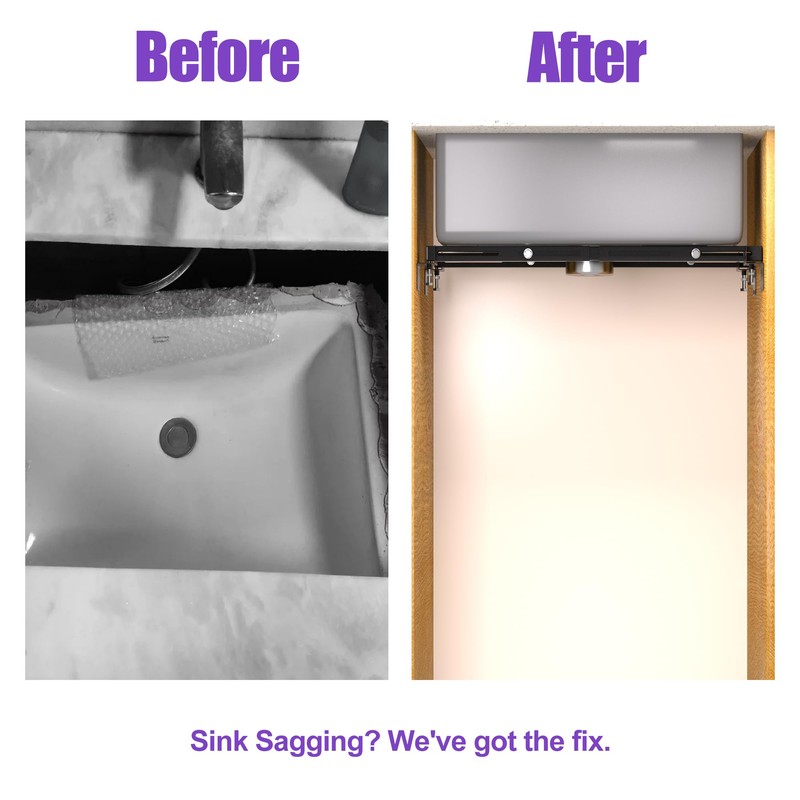 KOSEOO Undermount Sink Brackets, Adjustable Undermount Sink Support, Heavy Duty