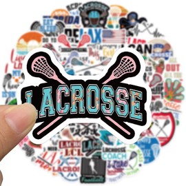 Bric Dodo Pack of 50 Lacrosse Stickers Car Laptop Phone Guitar Skateboard Motorcycle Bicycle Lacrosse Stickers Set Vinyl Waterproof Aesthetic Stickers for Teenagers Children Adults