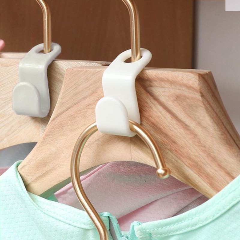 HuYeXdoro 50PCS Space Saving Hanger Hooks for Plastic Clips,Space Saving