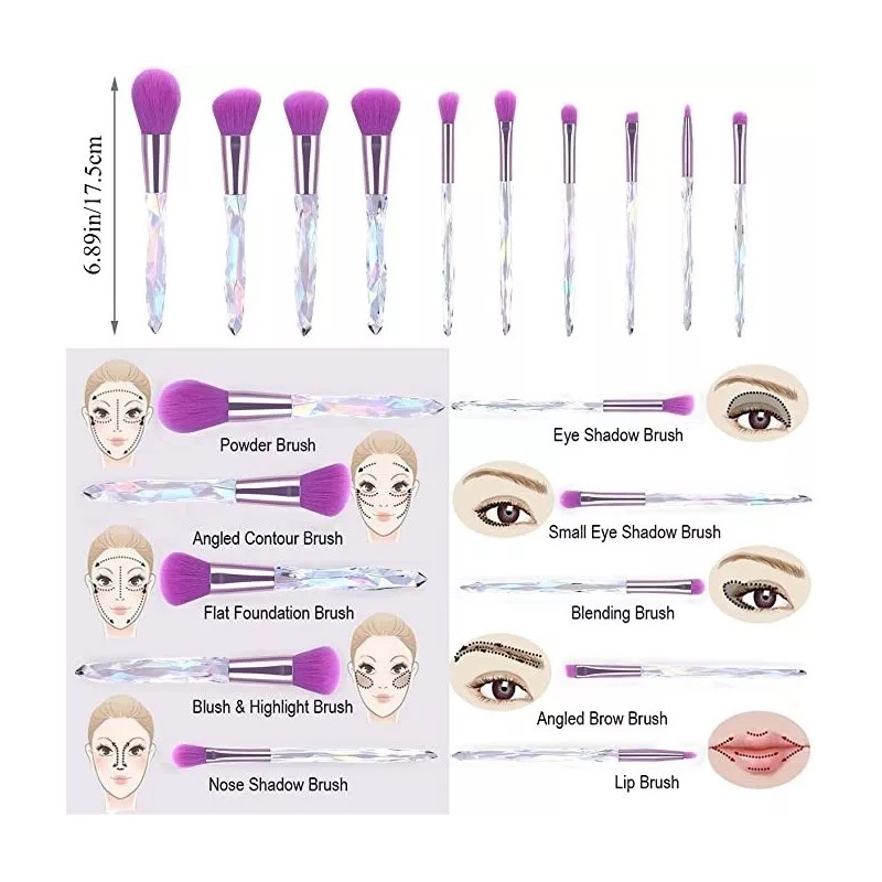 Juego Brochas Para Maquillaje Profesional Cosméticos Mujer