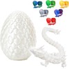 3D Printed Articulated Dragon Egg With Dragon Inside (Silk White)