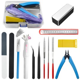 BXQINLENX Professional 15 PCS Model Tools Kit Modeler Basic Tools Craft Set Hobby Building Tools Kit for Gundam Car Model Building Repairing and Fixing(C)