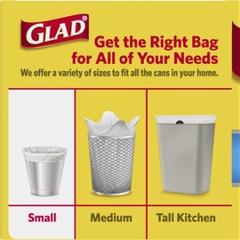 Glad Small Trash Bags 4 Gallon, Febreze Fresh Clean Garbage Bags, Odor Resistant with Quick Tie, 26 Count