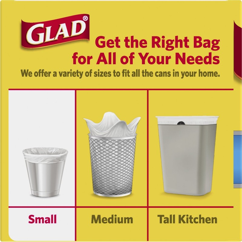 Glad Small Trash Bags 4 Gallon, Febreze Fresh Clean Garbage