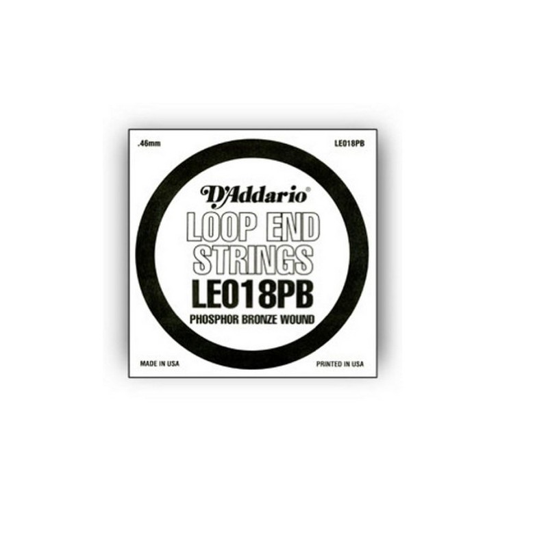 D'Addario .018 Phosphor Bronze Loop End Single String
