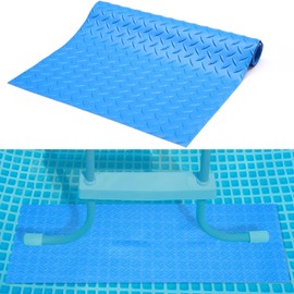 Drydiet Above Ground Pool Ladder Mat, Swimming Protective Nonslip Step Pad with Texture, Pool Essentials Accessories for Floor Liners Stairs, Blue(36 x 16 Inch)