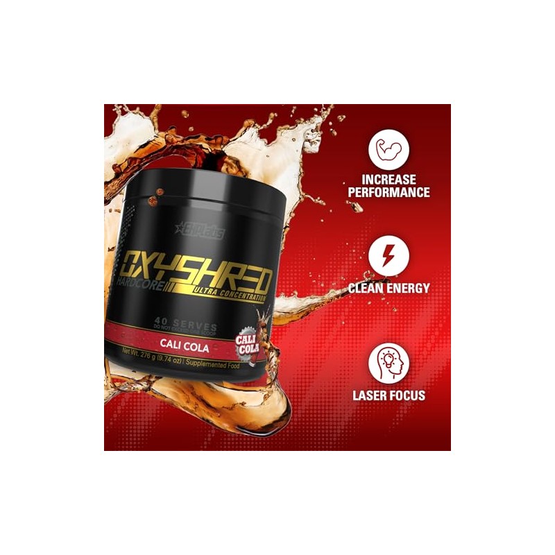 EHPlabs OxyShred Hardcore Polvo termogénico para preentrenamiento para triturar, polvo