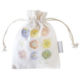Greenhouse IT004-6 Embroidered Drawstring Bag, Pressed Flowers