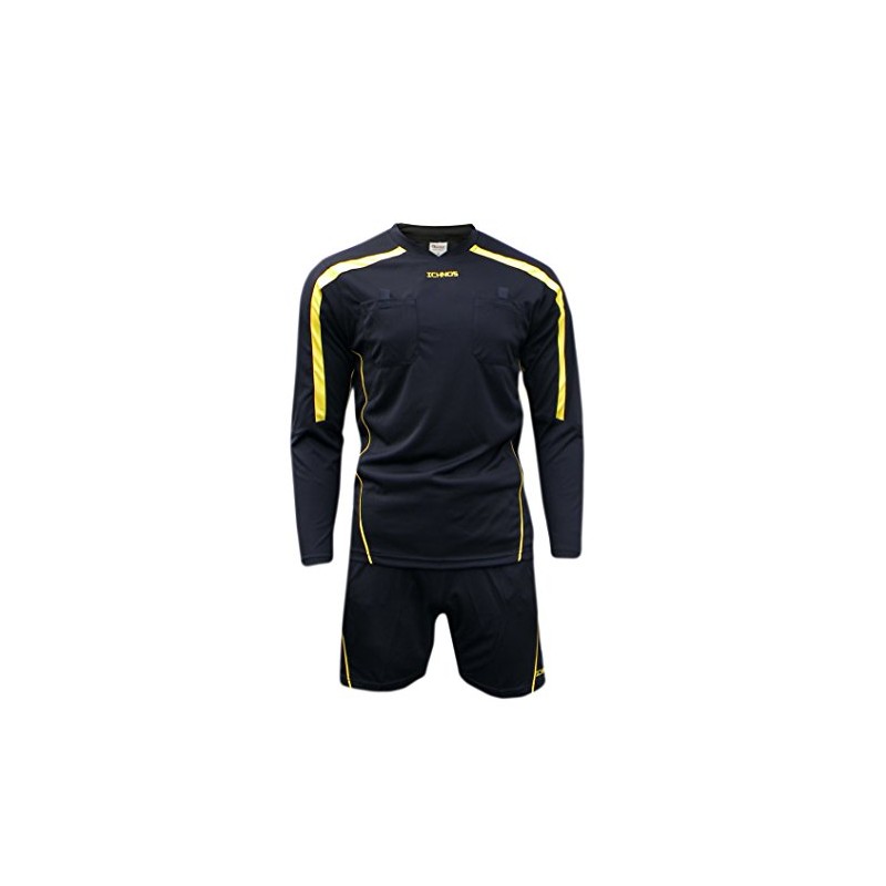 Ichnos Referee Schiedsrichter Uniform Langarm Trikot mit Short Größe S
