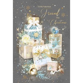 Cherry Orchard Fabulous Friend Christmas Card from Artistic design from the Gorgeous Grace range, Comes complete with gold envelope.