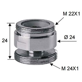 Swivel Metal Adaptor for Water Kitchen Faucet Tap Aerator 22mm to 24mm Male