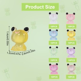 80pcs Mini Resin Luminous Frogs, Cute Multi-Color Tiny Glow in The Dark Frogs Miniature Glowing Frog Figurines Ornaments for Crafts Moss Landscape Garden Decor