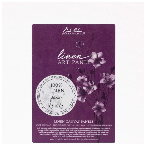 Jack Richeson Linen Canvas Panel Fine 6x6x.225,